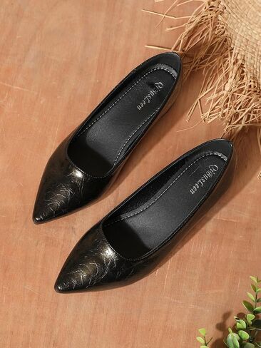 1 Inch Slip On Pointed Closed Toe Pumps for Women Comfortable Low Block Chunky Work Heels Women's Black Red Dressy Pump Shoes for Business Meeting Party in Saudi Arabia