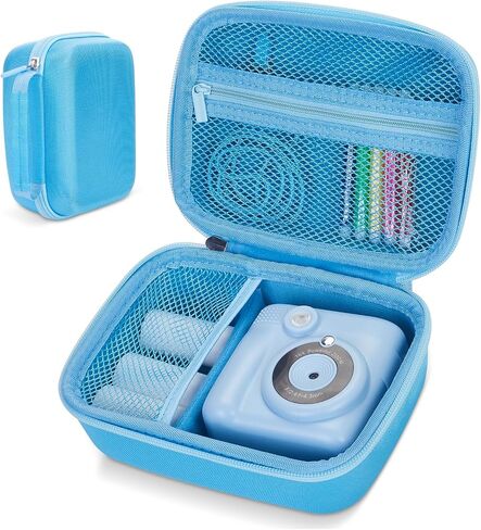 Kids Camera Case Fit for ESOXOFFORE/Dylanto/Yehtta/HiMont/Gofunly Instant Print Camera Toy,Portable Digital Camera bag Storage Holder Organizer(Case Only) - Black&Red in Saudi Arabia
