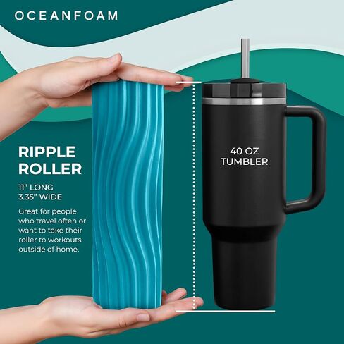 Purple Marbled Ripple Roller - Ergonomic Textured Myofascial Back Muscle Massage Foam Roller - Yoga, Athletics, Body Stiffness Stretching Excercises Compact Balance Trainer - Travel Size in Kuwait