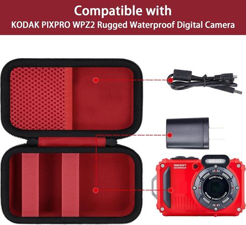for Kodak PIXPRO WPZ2 Rugged Waterproof Digital Camera Hard Carrying Case,Compitable with Kodak 16MP 4X Optical Zoom Camera,Yellow Case in Kuwait