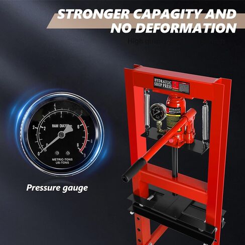 12 Ton Hydraulic Press, H-Frame Garage Floor Shop Press with Built-in Relief Valve to Bend, Straighten, Or Press Parts, Install Bearings & U-Joints in Saudi Arabia