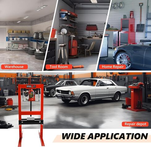 12 Ton Hydraulic Press, H-Frame Garage Floor Shop Press with Built-in Relief Valve to Bend, Straighten, Or Press Parts, Install Bearings & U-Joints in Saudi Arabia