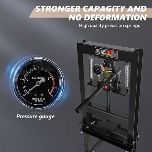 12 Ton Hydraulic Press, H-Frame Garage Floor Shop Press with Built-in Relief Valve to Bend, Straighten, Or Press Parts, Install Bearings & U-Joints in Saudi Arabia