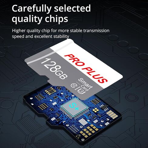 2 Pack TF Card 128GB مع محول ، بطاقة ذاكرة عالية السرعة ، بطاقة TF Memory UHS-I C10 A1 للوحات الجهاز اللوحي/الهاتف المحمول/الكاميرا/سيارة الصوت/اللعبة (TF183 White Gray 128GB) in Kuwait