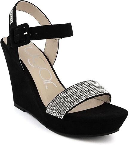 Sugar Women's Wedge Sandals – Ankle Strap Heels, Dressy Platform Open-Toe Shoes, Boho Peep-Toe Summer Pump - Chili in Kuwait