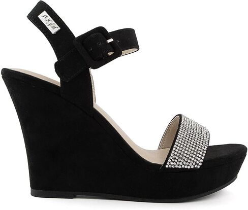 Sugar Women's Wedge Sandals – Ankle Strap Heels, Dressy Platform Open-Toe Shoes, Boho Peep-Toe Summer Pump - Chili in Kuwait