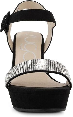 Sugar Women's Wedge Sandals – Ankle Strap Heels, Dressy Platform Open-Toe Shoes, Boho Peep-Toe Summer Pump - Chili in Kuwait