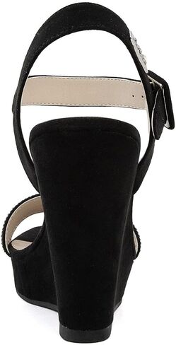 Sugar Women's Wedge Sandals – Ankle Strap Heels, Dressy Platform Open-Toe Shoes, Boho Peep-Toe Summer Pump - Chili in Kuwait
