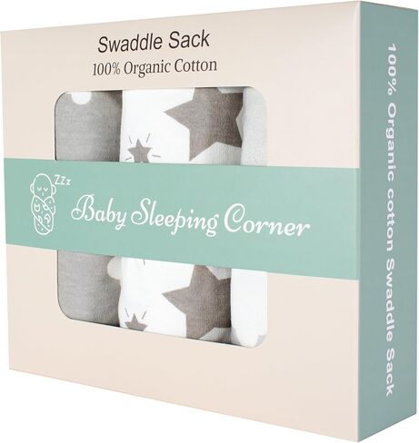 Baby Swaddle Blanket Set for Newborns - 100% Organic Cotton Soft and Breathable Swaddle Sack with Easy-to-Use Adjustable Wrap Design, Suitable for Baby Boys and Girls, Size Small (0-3 Months) (Pink) in Saudi Arabia
