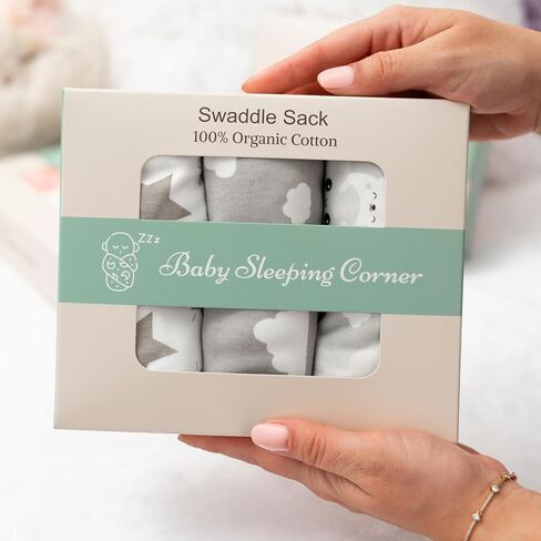 Baby Swaddle Blanket Set for Newborns - 100% Organic Cotton Soft and Breathable Swaddle Sack with Easy-to-Use Adjustable Wrap Design, Suitable for Baby Boys and Girls, Size Small (0-3 Months) (Pink) in Saudi Arabia