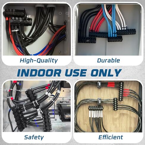 10 عبوات OHLECTRIC - مدخل جانب واحد - 2 منفذ - 2-14 AWG - موصل أسود معزول - برغي سداسي 3/16 - مملوء مسبقًا بمثبط الأكسيد - طلاء مطاطي/فينيل، 6061-T6 ألومنيوم CU9AL in Kuwait