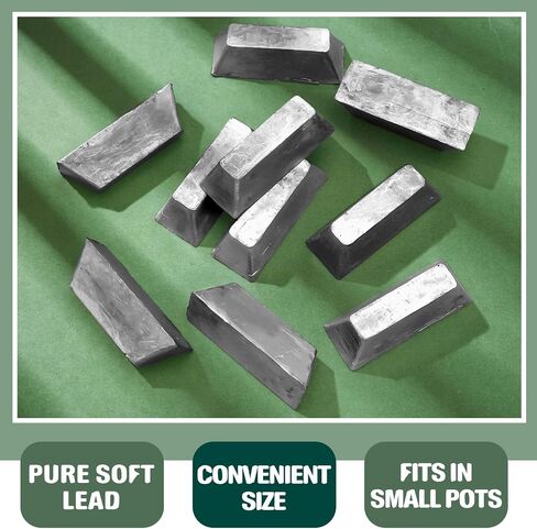 Moxweyeni 10 Pcs Pure Soft Lead Ingots with 99.9% Purity 1 Lbs Each Lead Melting Pot for Casting of Fishing Sinkers Fishing Weights Lead Bullets Casting in Saudi Arabia