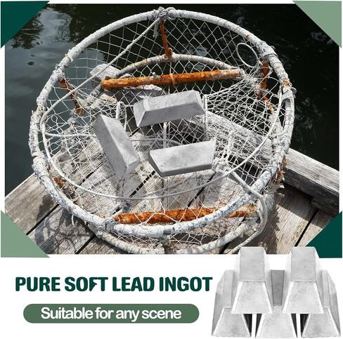 Moxweyeni 10 Pcs Pure Soft Lead Ingots with 99.9% Purity 1 Lbs Each Lead Melting Pot for Casting of Fishing Sinkers Fishing Weights Lead Bullets Casting in Saudi Arabia