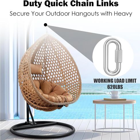 100 Pack Heavy-Duty Chain Quick Links, 1.45 Inch Stainless Steel Connector Hooks with Threaded Nut, Rustproof and Durable for Outdoor Chains, Hammocks, Camping Gear, Dog Leashes, Fastening Projects in Saudi Arabia