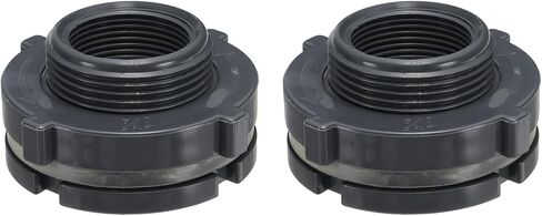 PATIKIL PVC Bulkhead Fitting G 1-1/4 ، موصل خزان المياه الحاجز المزدوج مع حشية ختم PVC لدلو المطر ، المصارف ، أحواض السمك ، الرمادي in Saudi Arabia
