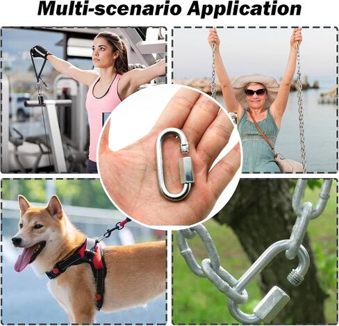 100 Pack Heavy-Duty Chain Quick Links, 1.45 Inch Stainless Steel Connector Hooks with Threaded Nut, Rustproof and Durable for Outdoor Chains, Hammocks, Camping Gear, Dog Leashes, Fastening Projects in Saudi Arabia