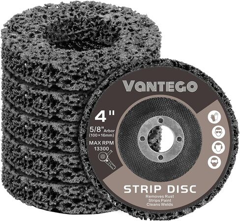 Paint Stripper Discs 4-1/2" 5-Pack for Angle Grinder Rust and Paint Removal Wheels for Metal and Wood – Black, Efficient Sanding & Grinding in Saudi Arabia