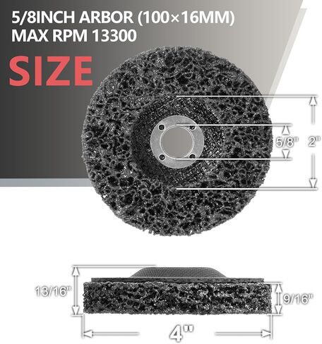 Paint Stripper Discs 4-1/2" 5-Pack for Angle Grinder Rust and Paint Removal Wheels for Metal and Wood – Black, Efficient Sanding & Grinding in Saudi Arabia