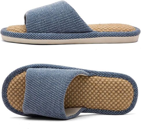 النعال النعمة من نسيج الكتان النعال الداخلية للمنزل ، والنعال الصامت الصامت مريحة طوال الموسم in Kuwait