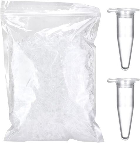 0.5ml Microcentrifuge Tubes 4000PCS,Centrifuge Tubes with Attached Lid,Clear Conical Micro Centrifuge Small Sample Bottle Vials Container for Lab,Plastic Lab Snap Tubes (4Bag Packs) in Saudi Arabia