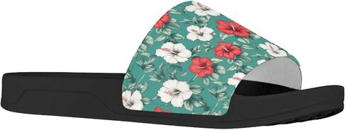 Flower Print Sandals for Women Slide Sandals Casual Lightweight Non Slip Summer Slippers in Saudi Arabia