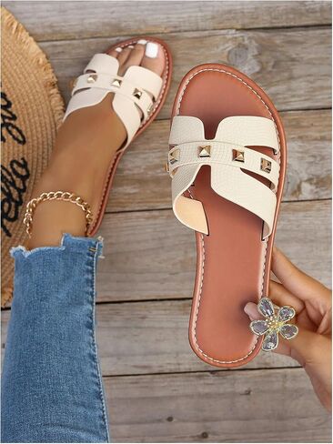 Floerns Women's Cutded Cut Out Sandal Sandal Open Open Leath in Saudi Arabia