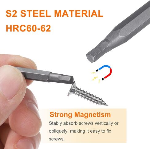 HARFINGTON 10pcs H2.5 Hex Screwdriver Bit 5/32" Hex Shank 28mm Length Magnetic Hexagon Head Hex Bits S2 Steel Screw Driver Bit for Electric Manual Screwdrivers Precision Repair in Saudi Arabia