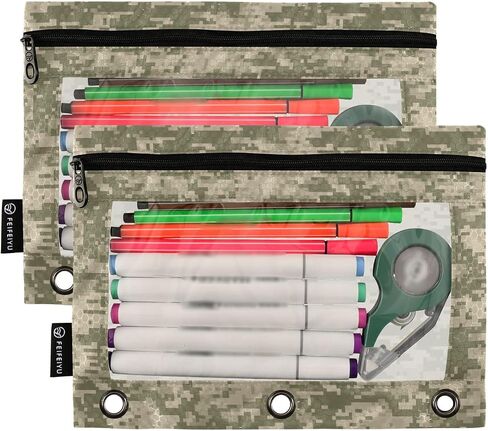 Black Leopard Pencil Pouch for 3 Ring Binder Case Clear Window Stationery Bag for Organizers Office Daily College Supplies 2 Pack in Saudi Arabia