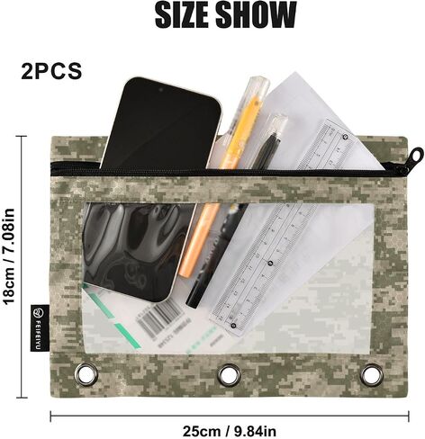 Black Leopard Pencil Pouch for 3 Ring Binder Case Clear Window Stationery Bag for Organizers Office Daily College Supplies 2 Pack in Saudi Arabia