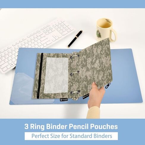 Black Leopard Pencil Pouch for 3 Ring Binder Case Clear Window Stationery Bag for Organizers Office Daily College Supplies 2 Pack in Saudi Arabia