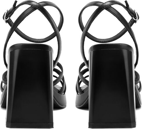 Women's Rhinestone Sparkling Heeled Sandals, Ankle-Strap Pin-Buckled Block Heel Gold Square-Toe Sandals, Dress-Up Summer Ball Party Dress Shoes in Kuwait