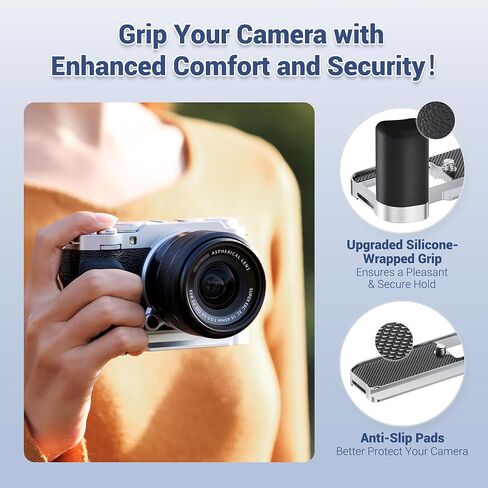 Metal X-T3 X-T2 Hand Grip Handle Holder for Fujifilm Fuji XT3 XT2 Handgrip | L Bracket Holder Replaces Fujifilm MHG-XT3 MHG-XT2 Handgrip,w Arca Swiss Type Quick Release Plate&Battery Compartment Opening in Saudi Arabia