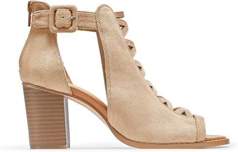 Liyuandian Womens Chunky Heel Open Toe Ankle Strap Zipper Back High Heel Sandals in Saudi Arabia