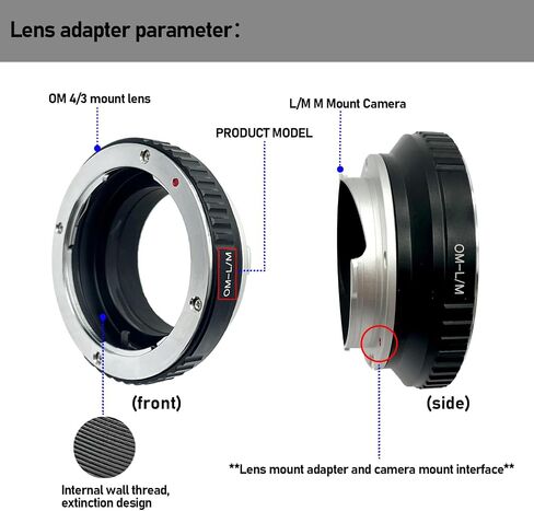 محول عدسة OM إلى LM لعدسة تثبيت Olympus OM إلى Leica M L/M M9 M8 M7 M6 M5 (محول TECHART LM-EA 7 المتوافق) in Kuwait