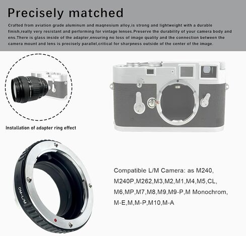 محول عدسة OM إلى LM لعدسة تثبيت Olympus OM إلى Leica M L/M M9 M8 M7 M6 M5 (محول TECHART LM-EA 7 المتوافق) in Kuwait