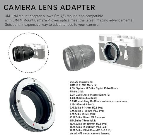 محول عدسة OM إلى LM لعدسة تثبيت Olympus OM إلى Leica M L/M M9 M8 M7 M6 M5 (محول TECHART LM-EA 7 المتوافق) in Kuwait
