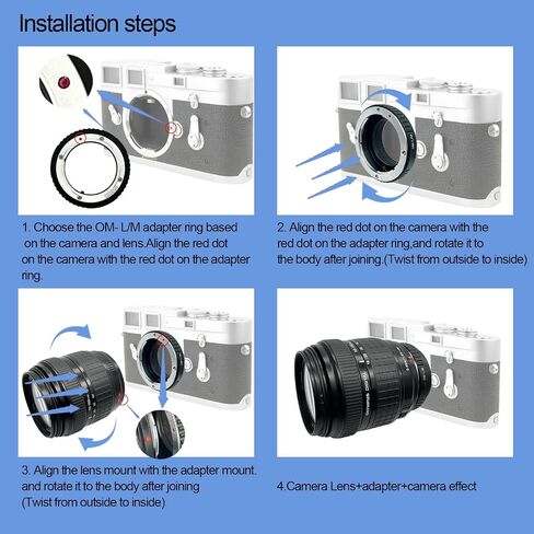 محول عدسة OM إلى LM لعدسة تثبيت Olympus OM إلى Leica M L/M M9 M8 M7 M6 M5 (محول TECHART LM-EA 7 المتوافق) in Kuwait