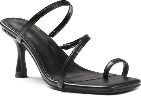 Uacllcau Strappy Kitten Heels For Women Square Open Toe Low Heels Stiletto Heeled Sandals Sexy Fashion Party Dress Slip On Slides Womens Heels in Saudi Arabia