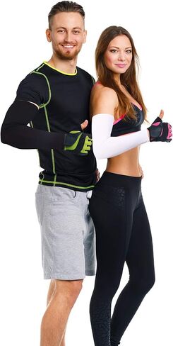 8 Pairs UV Sun Protection Arm Sleeves Compression Arm Sleeves Ice Silk Unisex Sports Sleeve in Kuwait