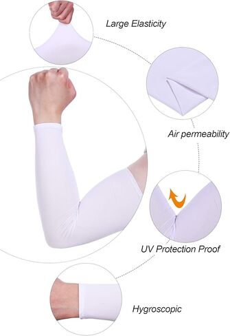 8 Pairs UV Sun Protection Arm Sleeves Compression Arm Sleeves Ice Silk Unisex Sports Sleeve in Kuwait