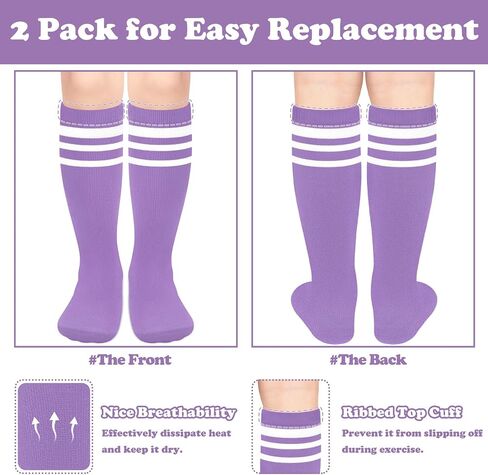 Sarfel 2 Pairs Toddler Soccer Socks Kids Baseball Socks Youth Boys Girls Softball Football Accessories Knee High Team Sport in Saudi Arabia