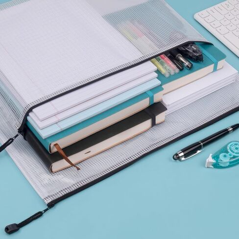 50 Pieces Multi-Size Zipper Pouches Bags, 8 Size 5 Colors Letter Size Small Colorful Organized Mesh Zipper, Mesh Bags with Zipper for Travel Accessories Office & Home Organization in Saudi Arabia