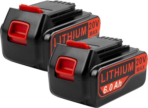 20 فولت استبدال بطارية الليثيوم للبطارية السوداء و Decker 6.0ah 2pack مع كومبو واحد متوافق مع LBXR20 LBXR20B LBXR20-OPP LBXR2020 LBXR20 lbx in Saudi Arabia