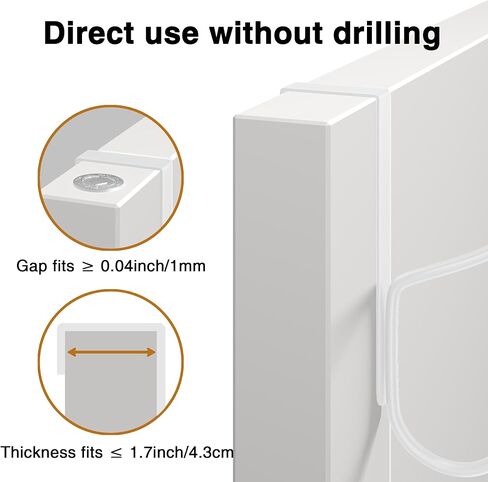 Niffgaff Over Door Hook 4 pack-خطاف الباب الثقيل مع منصات الدعم ، لا يوجد حفر مطلوبة ، مضاد للعبور فوق شماعات الباب ، طوله 6.5 بوصات ، يتناسب الأبواب إلى 1.7 بوصة ، سبيكة ، أسود ، أسود in Kuwait