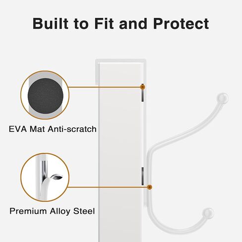 Niffgaff Over Door Hook 4 pack-خطاف الباب الثقيل مع منصات الدعم ، لا يوجد حفر مطلوبة ، مضاد للعبور فوق شماعات الباب ، طوله 6.5 بوصات ، يتناسب الأبواب إلى 1.7 بوصة ، سبيكة ، أسود ، أسود in Kuwait