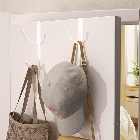 Niffgaff Over Door Hook 4 pack-خطاف الباب الثقيل مع منصات الدعم ، لا يوجد حفر مطلوبة ، مضاد للعبور فوق شماعات الباب ، طوله 6.5 بوصات ، يتناسب الأبواب إلى 1.7 بوصة ، سبيكة ، أسود ، أسود in Kuwait