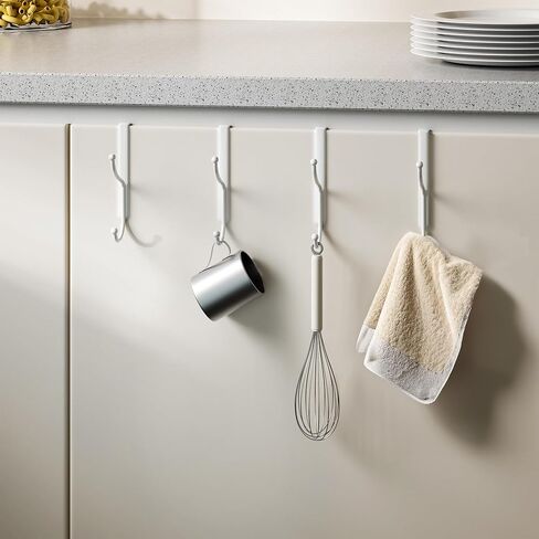 Niffgaff Over Door Hook 4 pack-خطاف الباب الثقيل مع منصات الدعم ، لا يوجد حفر مطلوبة ، مضاد للعبور فوق شماعات الباب ، طوله 6.5 بوصات ، يتناسب الأبواب إلى 1.7 بوصة ، سبيكة ، أسود ، أسود in Kuwait