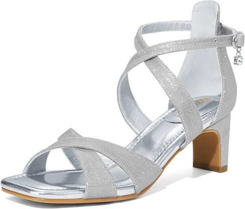 ZURIN Womens Chunky Low Heels Comfortable Open Toe Ankle Strap Heeled Sandals Strappy Block Heels Dress Shoes for Wedding Bridal Evening Party Prom in Saudi Arabia