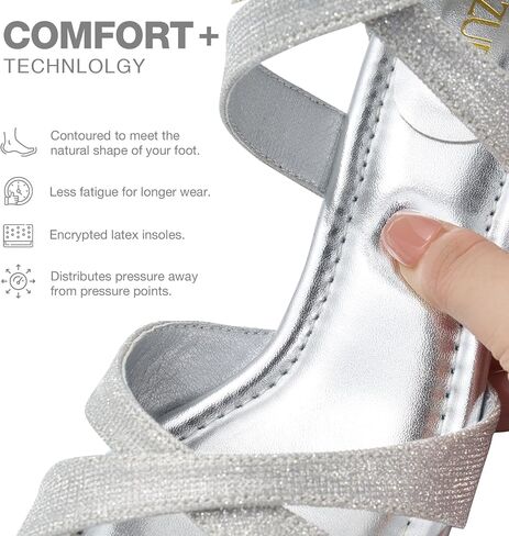 ZURIN Womens Chunky Low Heels Comfortable Open Toe Ankle Strap Heeled Sandals Strappy Block Heels Dress Shoes for Wedding Bridal Evening Party Prom in Saudi Arabia