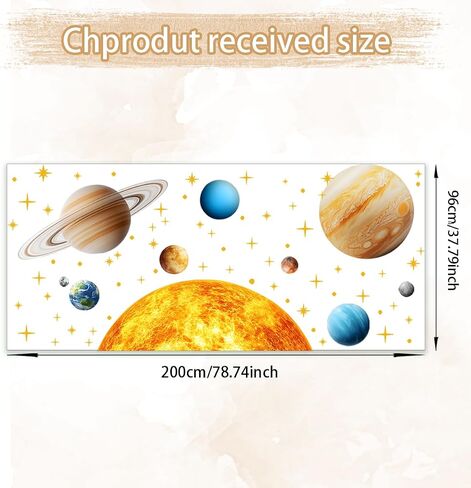 Large Outer Space Wall Decals，Solar System Outer Space Planets Peel and Stick Art Decals，Space Themed Wall Decal，for Toddler Boy Room, Astronomy Large Boy Decor. in Saudi Arabia